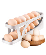 Haiaoxonr Egg Dispenserautomatic Rolling Egg Tray Organizer Holds 15 Eggs Simultaneously Space Saving Refrigerator Egg Roller