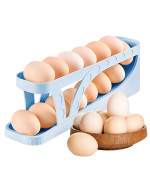 Haiaoxonr Egg Dispenserautomatic Rolling Egg Tray Organizer Holds 15 Eggs Simultaneously Space Saving Refrigerator Egg Roller