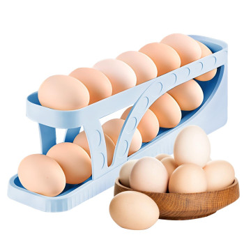 Haiaoxonr Egg Dispenserautomatic Rolling Egg Tray Organizer Holds 15 Eggs Simultaneously Space Saving Refrigerator Egg Roller