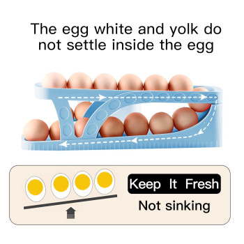 Haiaoxonr Egg Dispenserautomatic Rolling Egg Tray Organizer Holds 15 Eggs Simultaneously Space Saving Refrigerator Egg Roller