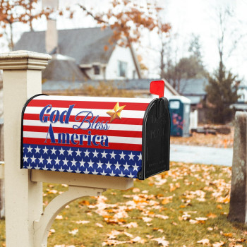 4Th Of July God Bless America Patriotic Mailbox Covers Magnetic Standard Size 255 X 21 American Stars Stripes Mailbox Wraps