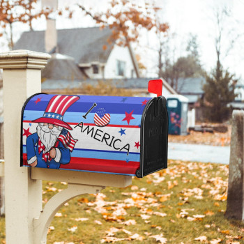 4Th Of July Uncle Sam Patriotic Gnomes Mailbox Covers Magnetic Standard Size 18 X 21 I Love America Mailbox Wraps Post Lette