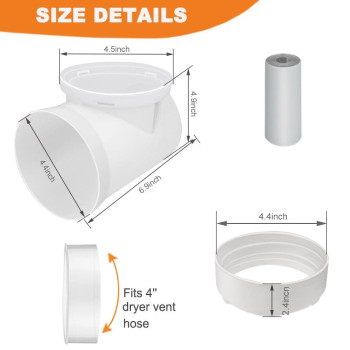 90 Degree Clothes Dryer Vent Elbow Tightfit Connector For 4Inch Dryer Duct Hose In Narrow Spaces