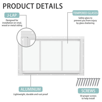 Tandefio 2 Pack 10 X 18 White Flush Mount Shed Window With Tempered Glass Household Windows With Screws For Chicken Coop She