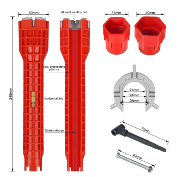 Generic 8 In 1 Faucet And Sink Wrench Ykwao Multifunctional Sink Installer Plumbing Tool For Under Bathrooms Toilets Kitchens