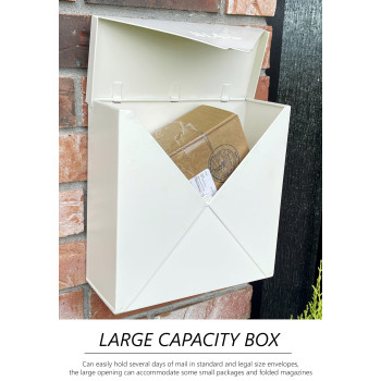 Nach Chicago White Extra Large Mailbox Rust Resistant Large Mailboxes For Outside Wall Mount Large Metal Mailbox Wall Mount M