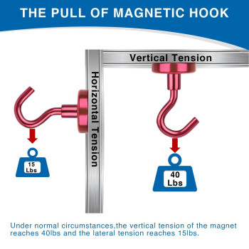 Lovimag Cruise Essentials 40Lbs Red Cruise Magnets Magnet Hooks For Cruise Cabin Strong Magnetic Hooks For Hanging Cruise Lany
