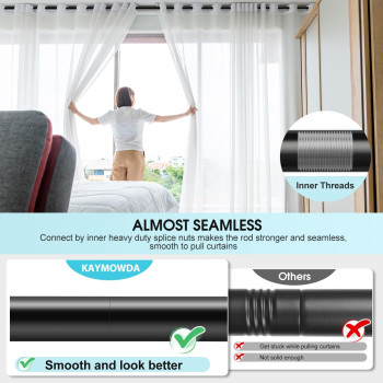 Extra Long Curtain Rods For Windows 240 Inches Adjustable Black Curtain Rod For Outdoor 1 Inch Heavy Duty Modern Window Rods Wi