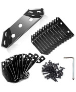 10 Pack Black Bigwaves L Bracket For Shelves Set With Screws Stainless Steel Metal Corner Brackets For Wood Three Sided Fixati