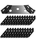 24 Pack Black Bigwaves L Bracket For Shelves Set Stainless Steel Metal Corner Brackets For Wood Three Sided Fixation 90 Degree