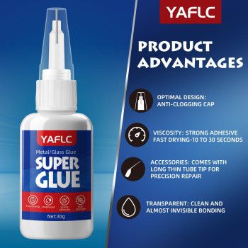 Yaflc Super Glue For Ceramic Repair 30 G X 2 Ceramic Glue For Pottery Super Glue For Plastic Metal Wood Shoe Rhinestone G