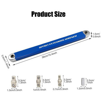 Generic Offset Extension Wrench 154In Tight Reach Extension Wrench Set With 14 38 12 Square Drive Adapters Uni