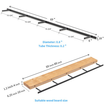 Floating Shelf Bracket Hidden Shelf Brackets 2 Pcs Additional Brackets 69 Inchno Kits