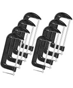 Myfamirea 8 Pcs C Clamp 8 Inch Heavy Duty Steel C Clamp Set Cast Iron Frame Sliding Thandle More Stability Massive Clamps For W