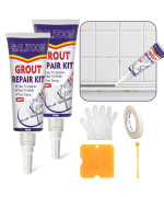 Tile Grout Repair Kit 2 Pack Grout Filler Fast Drying Tile Grout Grout Sealer Bathroom Shower Kitchen Floor Tile Restore And