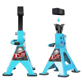 Jack Boss Jack Stands 3 Ton 6600 Lbs Adjustable Ratchet Car Lifting Jack Stand With Dual Secure Pins Insulated Rubber Saddle