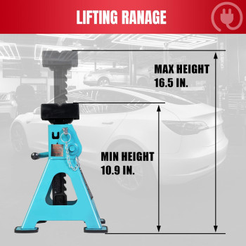 Jack Boss Jack Stands 3 Ton 6600 Lbs Adjustable Ratchet Car Lifting Jack Stand With Dual Secure Pins Insulated Rubber Saddle