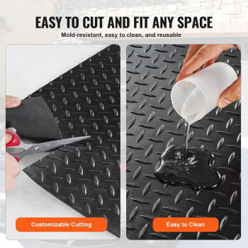 Vevor Diamondplate Rubber Flooring Roll 3 Mm X 4 Ft X 10 Ft Garage Floor Mat Sbr Rubber Garage Flooring Roll Easy To Clean