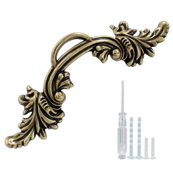 Biaungdo 12 Pcs Vintage Cabinet Pulls Handles Shabby Chic Drawer Handles European Style Dresser Pulls Vintage Antique Furniture