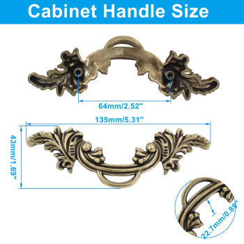 Biaungdo 12 Pcs Vintage Cabinet Pulls Handles Shabby Chic Drawer Handles European Style Dresser Pulls Vintage Antique Furniture