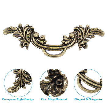 Biaungdo 12 Pcs Vintage Cabinet Pulls Handles Shabby Chic Drawer Handles European Style Dresser Pulls Vintage Antique Furniture