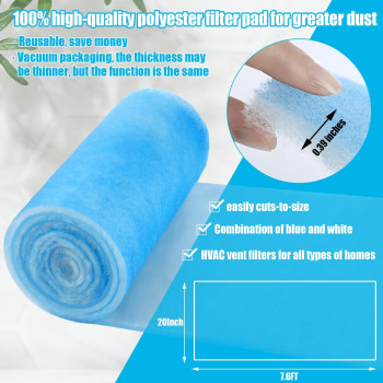 Frienda Reusable Air Filter Merv 6 Washable Replacement Ac Filter Polyester Air Filter Roll Cut To Fit Compatible With Most Air