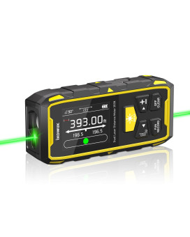 Ikovwuk Dual Laser Measuring Tool 393Ft120M Green Bilateral Laser Distance Meter 6 Unit Switching Rechargeable Digital Laser