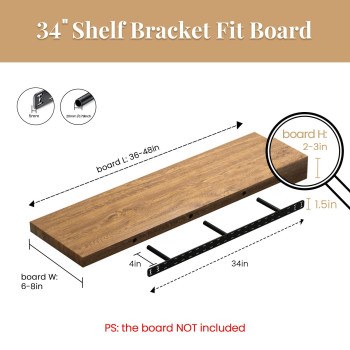 2Pcs Floating Shelf Hardware Heavy Duty Hidden Shelf Brackets Support Wall Mounting Invisible Floating Shelves Bracket With Jig