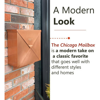 Nach Chicago Copper Extra Large Mailbox Rust Resistant Large Mailboxes For Outside Wall Mount Large Metal Mailbox Wall Mount