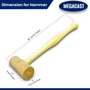 Megacast Natural Rawhide Mallet Tool Professional Rawhide Leather Hammer Mallet For Rounding Ring Shanks Jewelry Making Leath