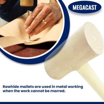 Megacast Natural Rawhide Mallet Tool Professional Rawhide Leather Hammer Mallet For Rounding Ring Shanks Jewelry Making Leath