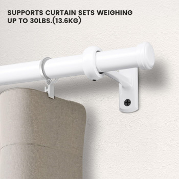 Curtain Rods For Windows 48 To 84 1 Inch Heavy Duty Curtain Rods Modern Curtain Rod For Bedroom Kitchen Outdoor Patio White