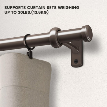 Curtain Rods For Windows 48 To 84 1 Inch Heavy Duty Curtain Rods Modern Curtain Rod For Bedroom Kitchen Outdoor Patio Bronz