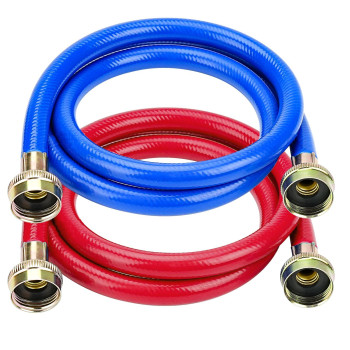 Cenipar 4Ft Rubber Washing Machine Hoses Burst Proof 2 Pack For Hot And Cold Water 34 Npt Connection Water Supply Lines Fit F