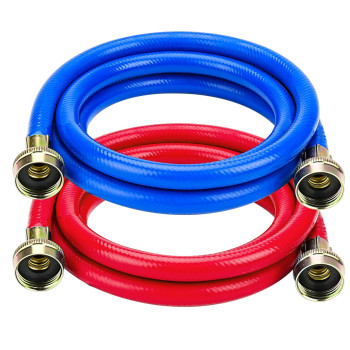 Cenipar 6Ft Rubber Washing Machine Hoses Burst Proof 2 Pack For Hot And Cold Water 34 Npt Connection Water Supply Lines Fit F