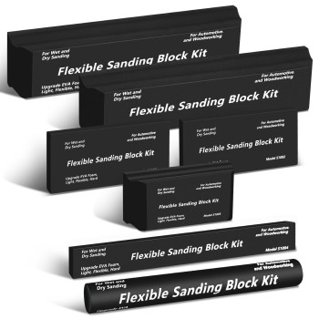 Sanding Block Kit 7 Piece Flexible Eva Foam Wet Or Dry Auto Body Hand Sanding Blocks Kit For Automotive Car Wood Bodywork