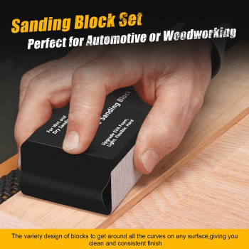 Sanding Block Kit 7 Piece Flexible Eva Foam Wet Or Dry Auto Body Hand Sanding Blocks Kit For Automotive Car Wood Bodywork