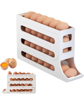 30 Eggs Egg Holder For Fridge Auto Rolling Fridge Egg Organizer Egg Dispenserautomatic Rolling Egg Tray Organizer Egg Dispenser