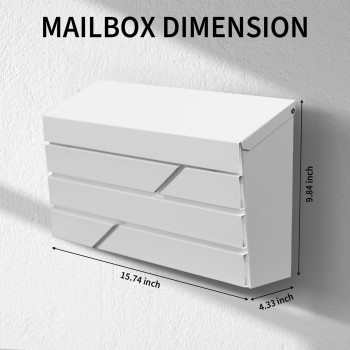 Yoobox Wall Mount Mailbox For House Outside Large Capacity Mailbox Drop Box Galvanized Steel And Rustproof Metal Post Box 15