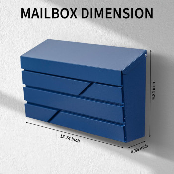 Yoobox Wall Mount Mailbox For House Outside Large Capacity Mailbox Drop Box Galvanized Steel And Rustproof Metal Post Box 15