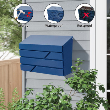 Yoobox Wall Mount Mailbox For House Outside Large Capacity Mailbox Drop Box Galvanized Steel And Rustproof Metal Post Box 15