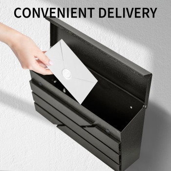 Yoobox Wall Mount Mailbox For House Outside Large Capacity Mailbox Drop Box Galvanized Steel And Rustproof Metal Post Box 15