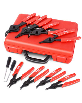 Dna Motoring 11Pc Multi Angle Heavy Duty Internal External Snap Ring Plier Set Mechanics Circlips For Ring Remover Retaining W