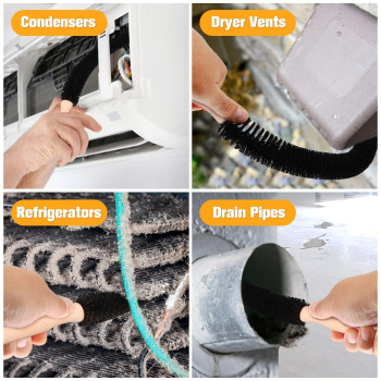 Funteck Dryer Lint Vacuum Attachment Kit For V6 Dc58 Dc59 Dc61 Dc62 Cordless Vacuum Including Flexible Refrigerator Coil Brush