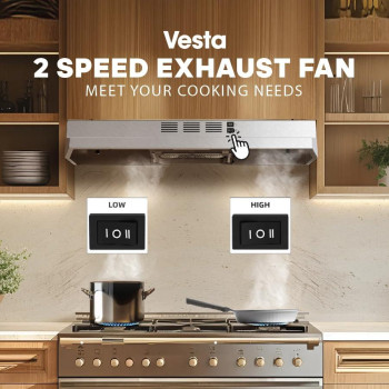 Vesta Cincinnati 30 Range Hood Ductedductless Convertible Stainless Steel Range Hood With Flexible Button Control 2 Speed Lev