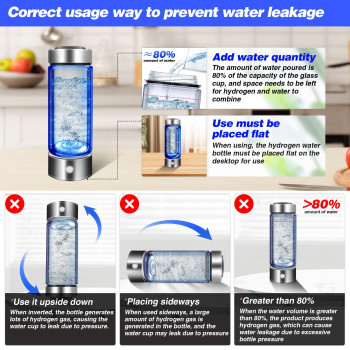 Hydrogen Water Bottle Hydrogen Water Bottle Generator 3Min Quick Electrolysis Suitable For Office Travel Exercise Gift For