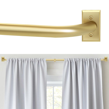 Zyrw Blackout Curtain Rod Adjustable Extra Long Curtain Rod For Windows 66 To 152 Inches55127Ft Wrap Around Heavy Duty Cu