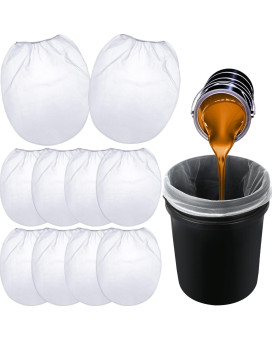 Patelai 10 Pcs 5 Gallon Paint Strainer Bags Regular Fine Meshelastic Top Bag Strainers For Use With Paint Sprayers White