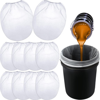 Patelai 10 Pcs 5 Gallon Paint Strainer Bags Regular Fine Meshelastic Top Bag Strainers For Use With Paint Sprayers White