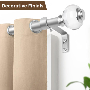 Usfook Curtain Rods For Windows 66 To 120 78 Inch Telescoping Splicing Drapery Rods Decoration For Home With Light Silver Tra